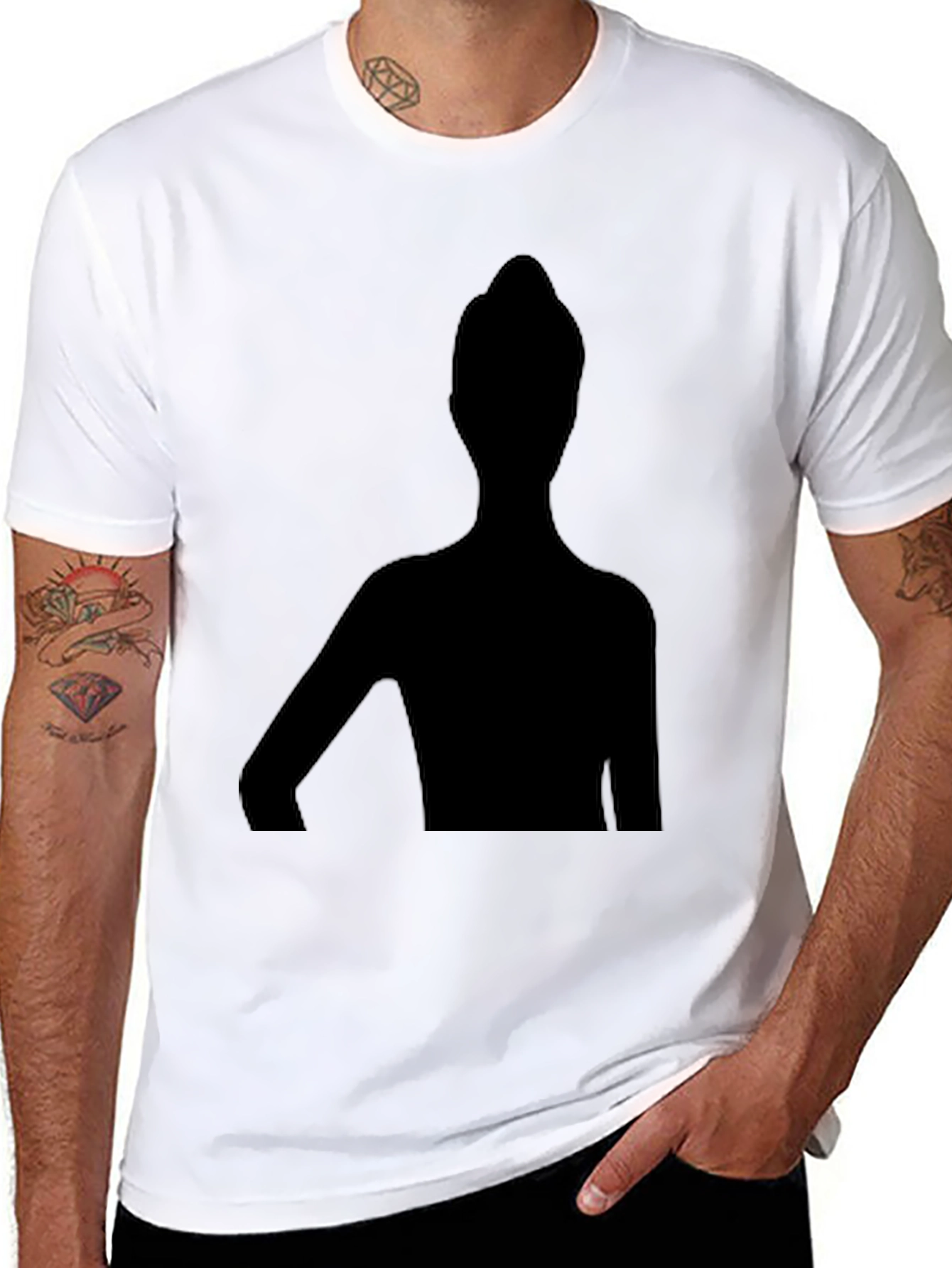 Unique Silhouette Graphic T-Shirt - Stylish Black Tee