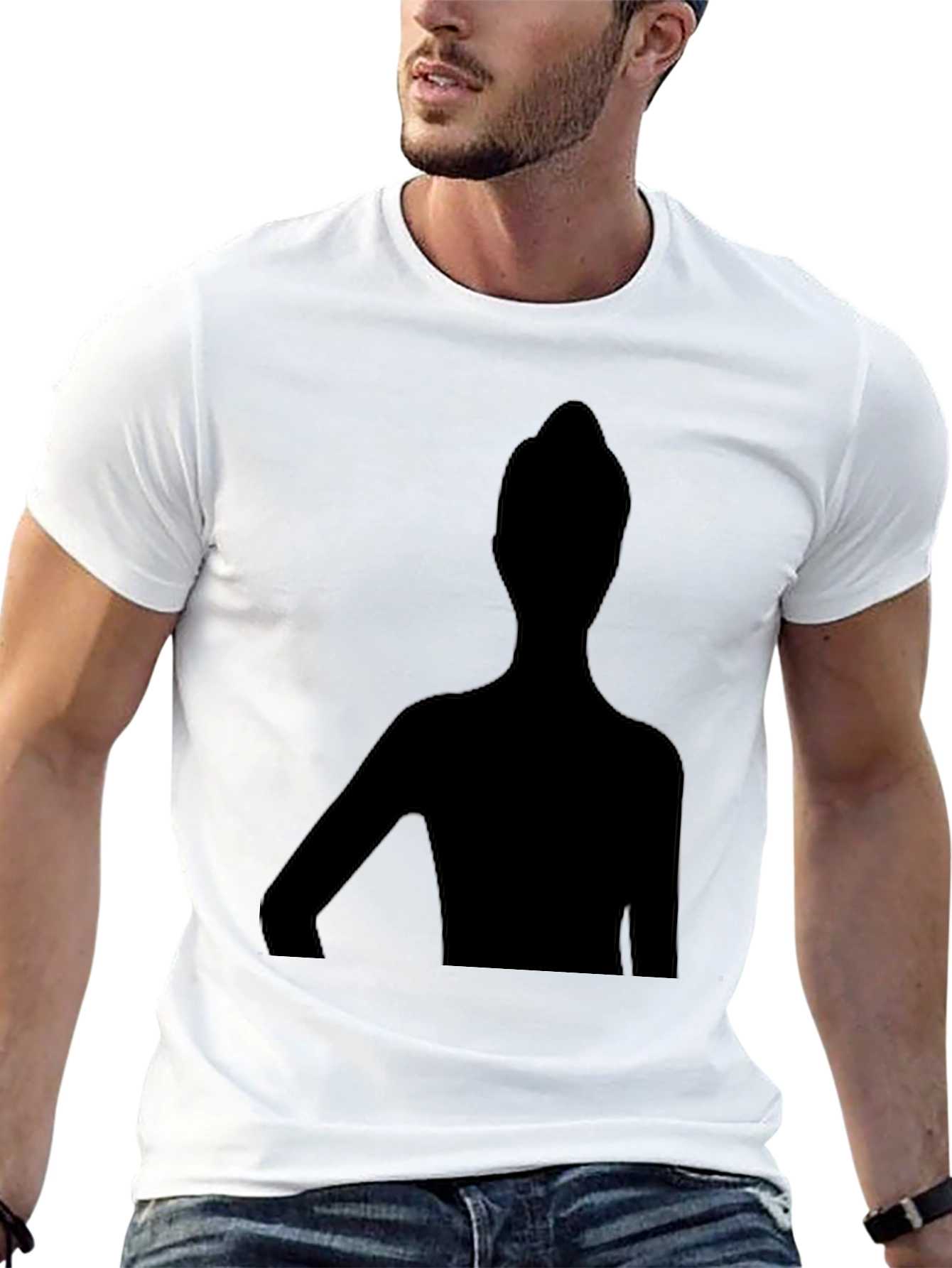 Unique Silhouette Graphic T-Shirt - Stylish Black Tee