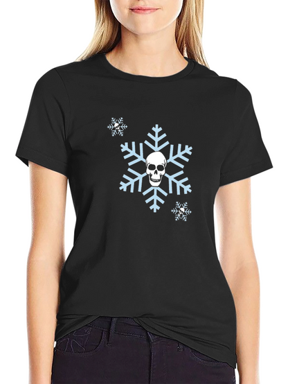 Skull Snowflake Graphic T-Shirt