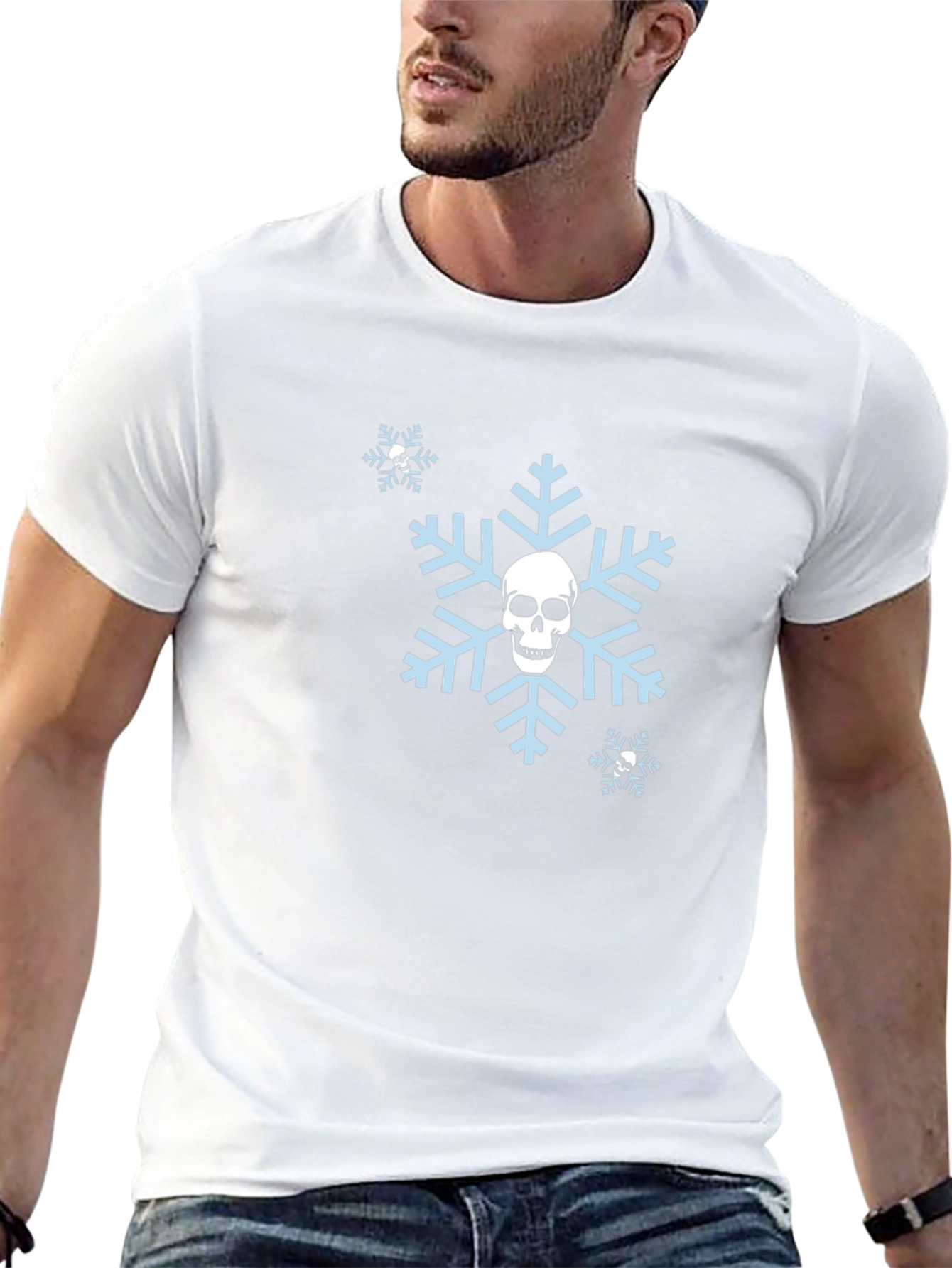 Skull Snowflake Graphic T-Shirt