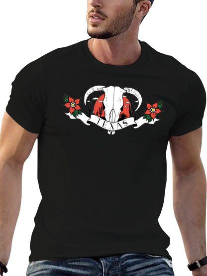 Texas Graphic T-Shirt | Western Bull Skull Tee