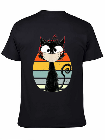 Masked Cat T-Shirt - Quirky Retro Design