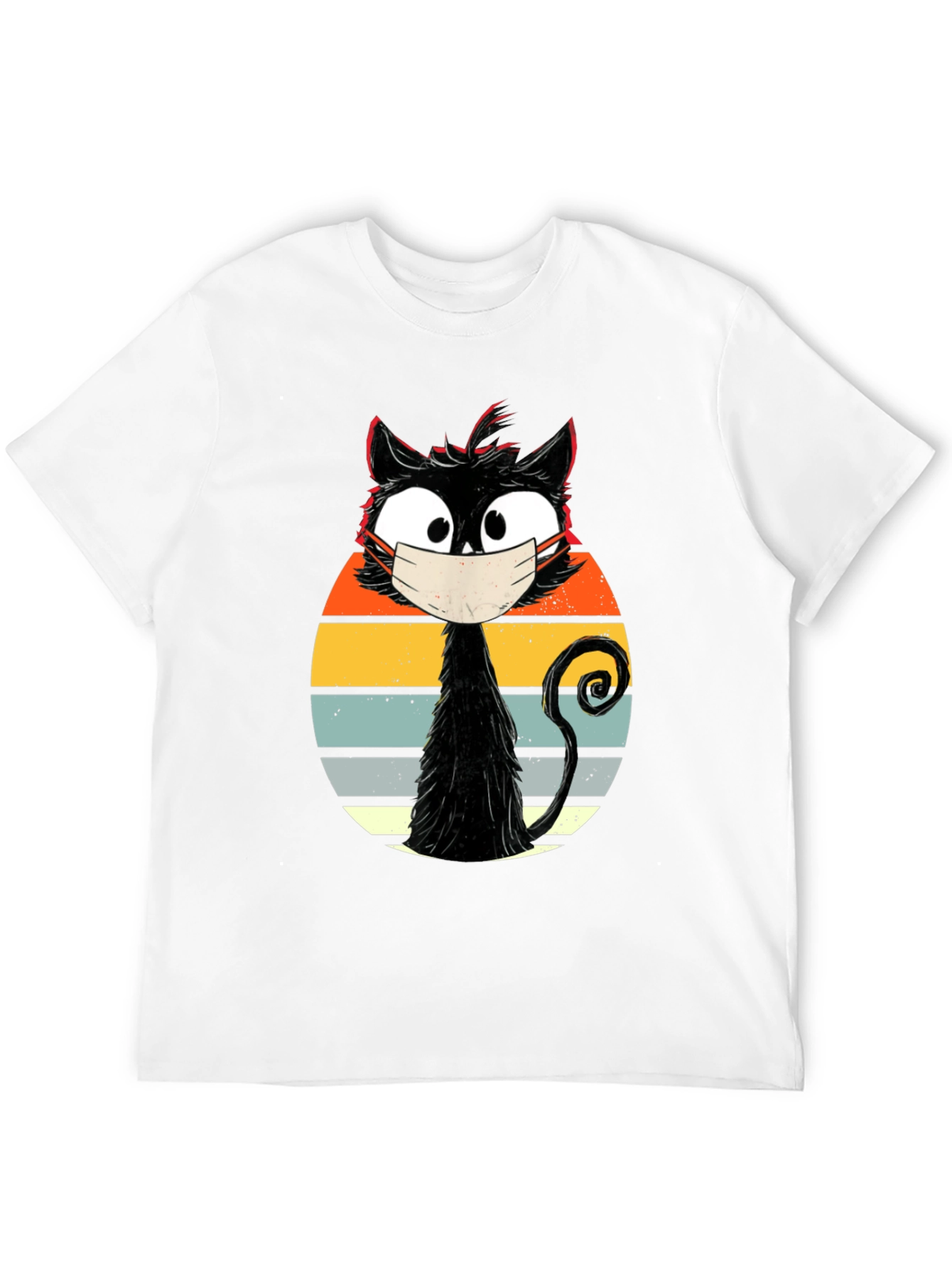 Masked Cat T-Shirt - Quirky Retro Design