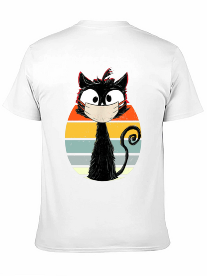Masked Cat T-Shirt - Quirky Retro Design