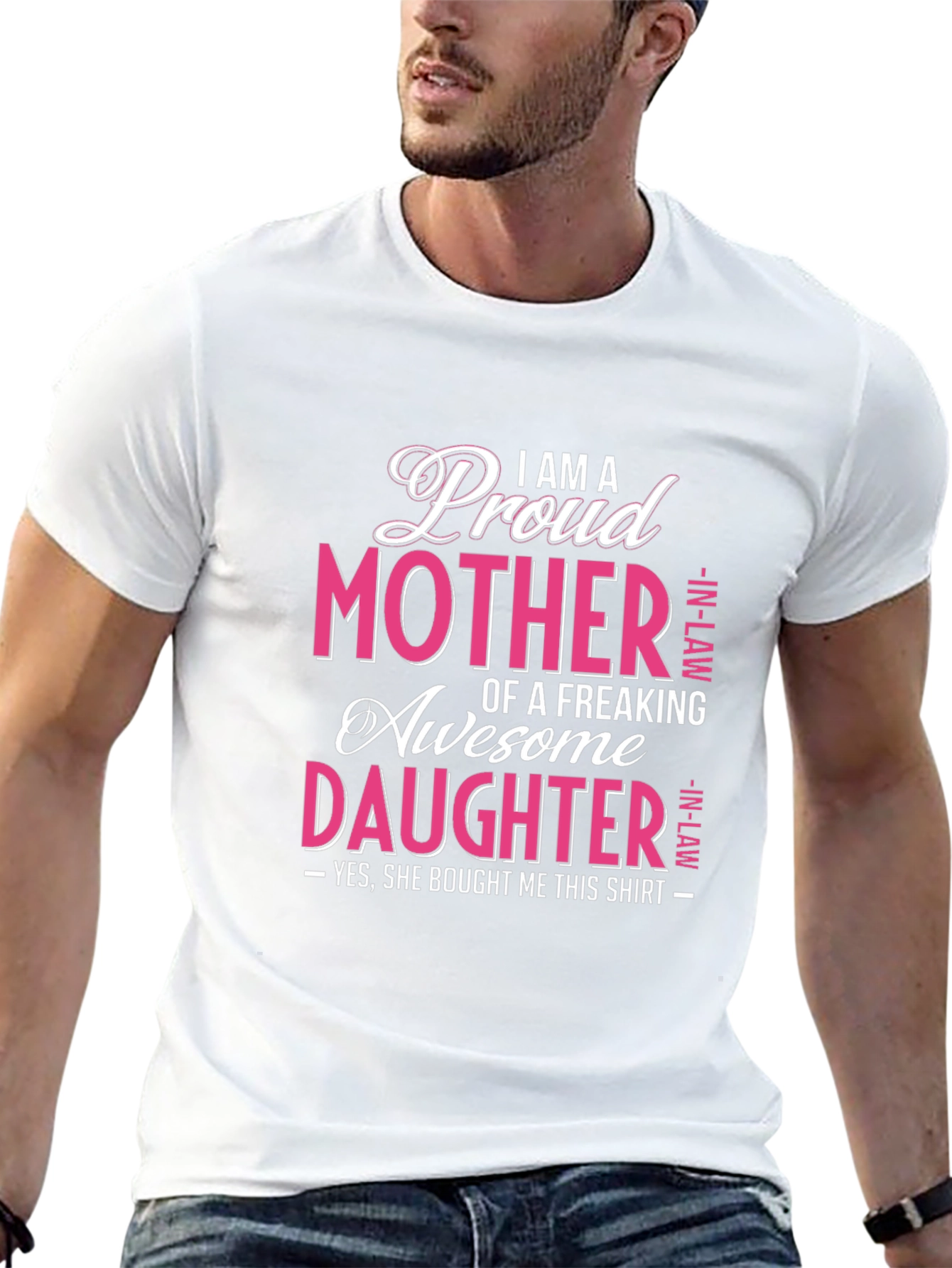 Proud Mother In-Law Awesome Daughter Graphic T-Shirt