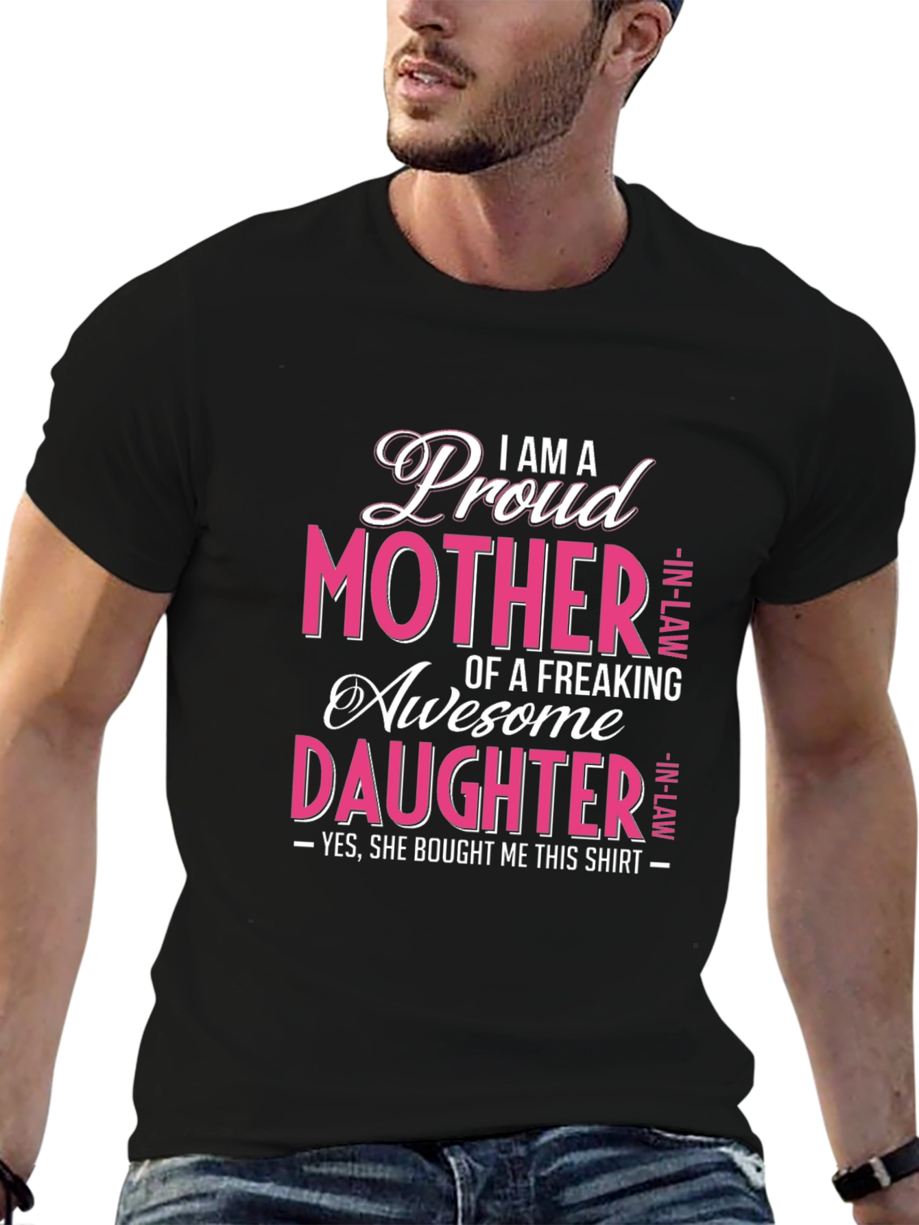 Proud Mother In-Law Awesome Daughter Graphic T-Shirt