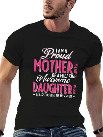 Proud Mother In-Law Awesome Daughter Graphic T-Shirt