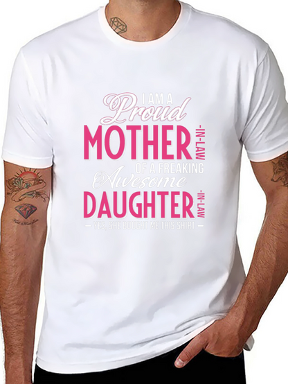 Proud Mother In-Law Awesome Daughter Graphic T-Shirt
