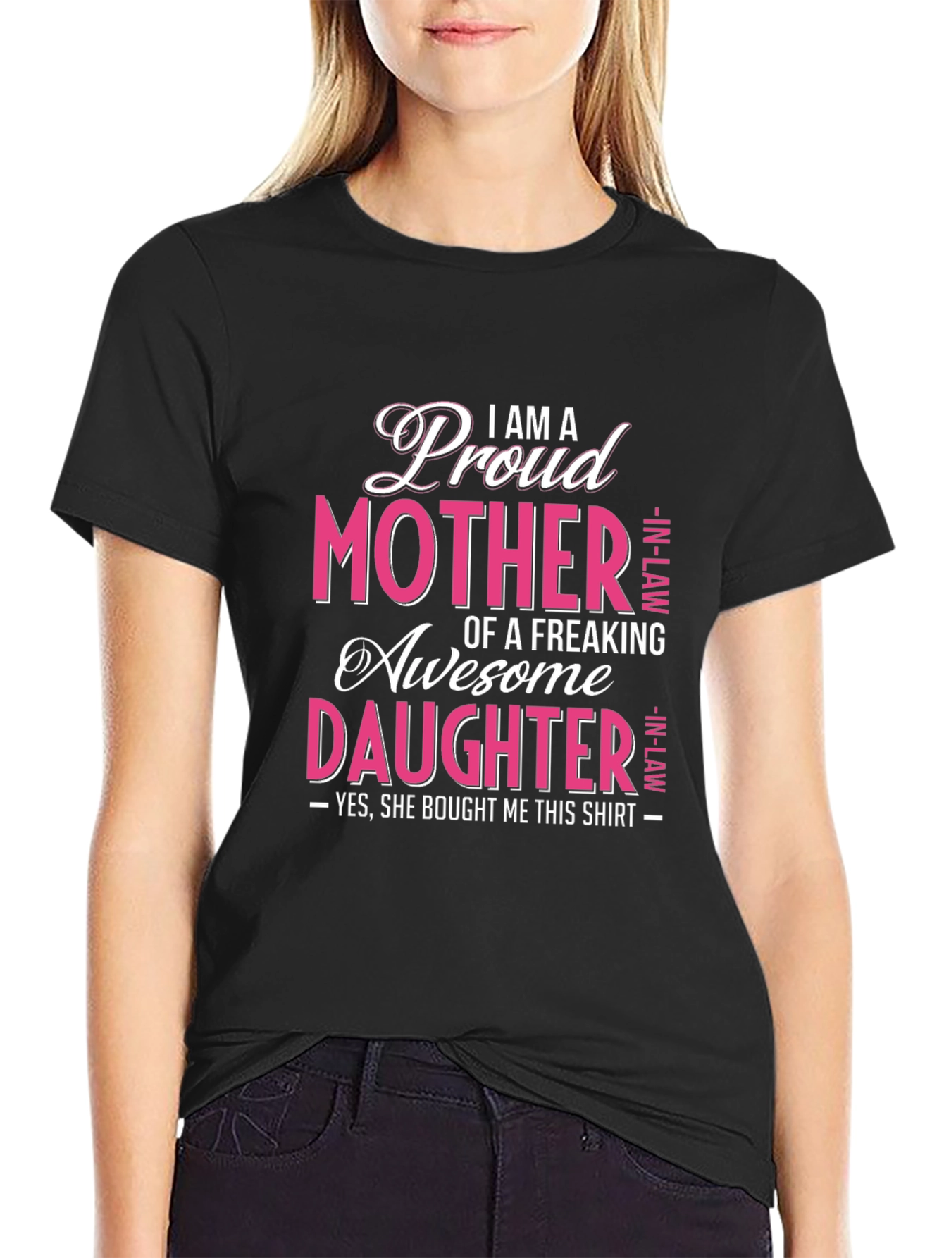 Proud Mother In-Law Awesome Daughter Graphic T-Shirt