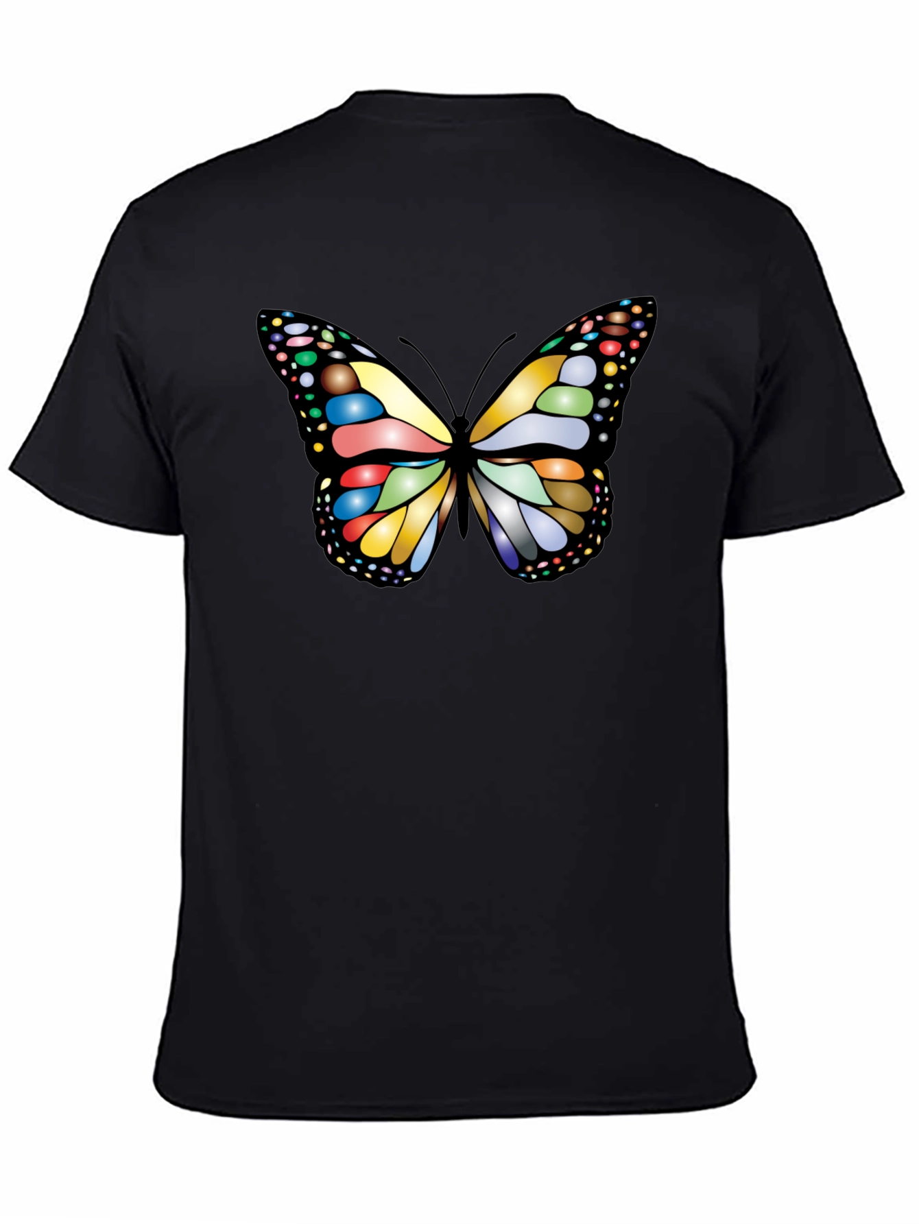 Butterfly Graphic Tee - Black Cotton T-Shirt