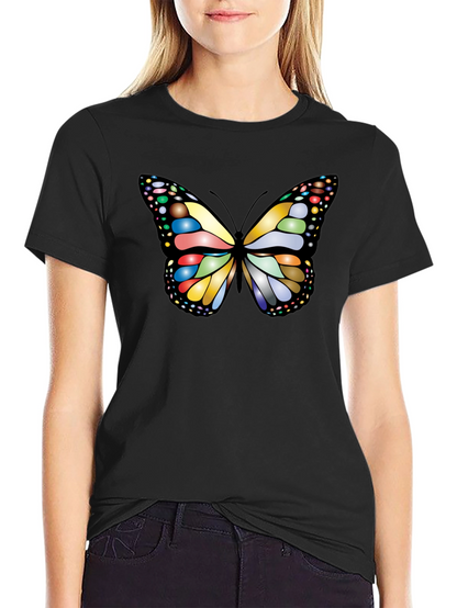 Butterfly Graphic Tee - Black Cotton T-Shirt