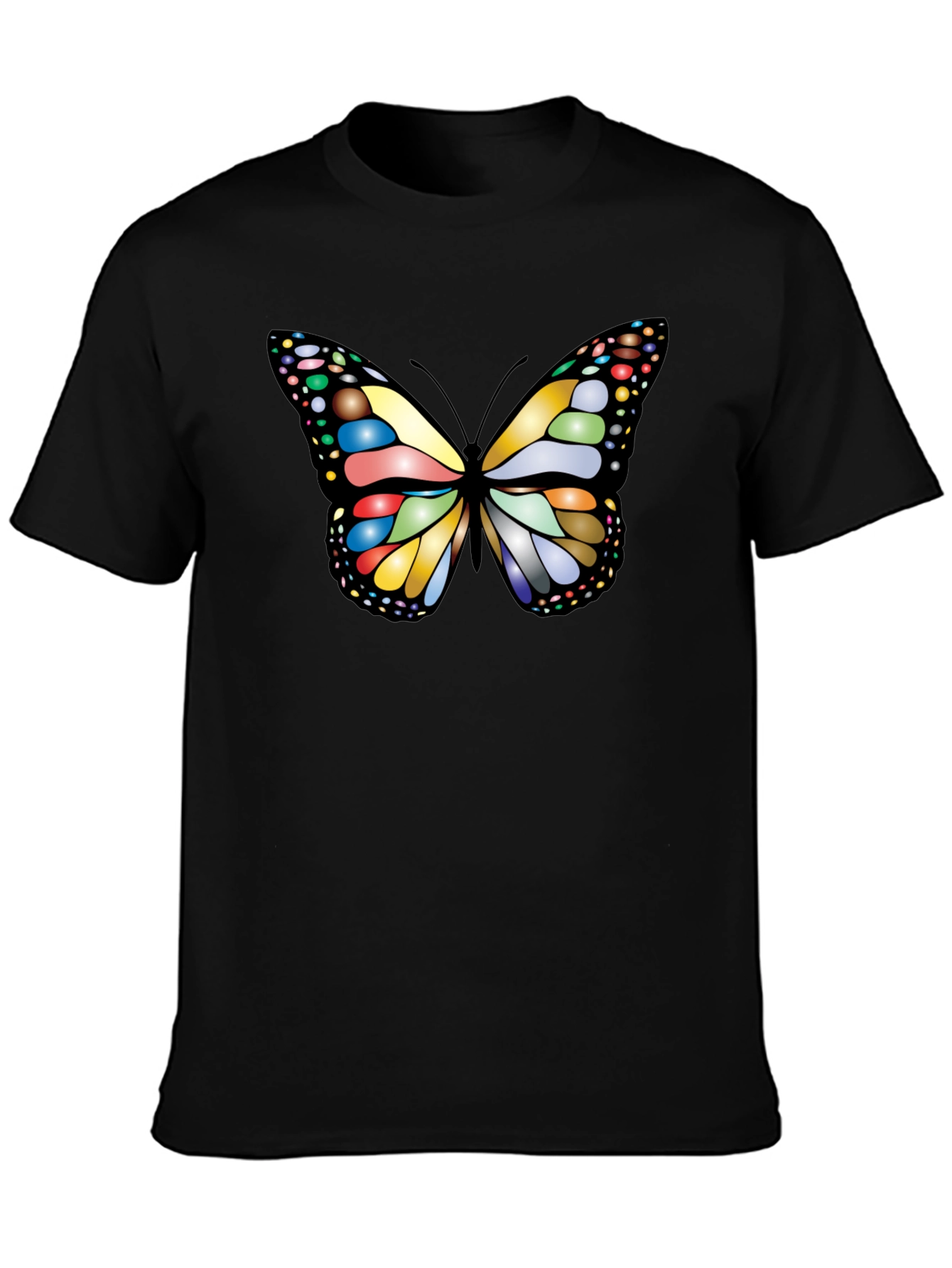Butterfly Graphic Tee - Black Cotton T-Shirt
