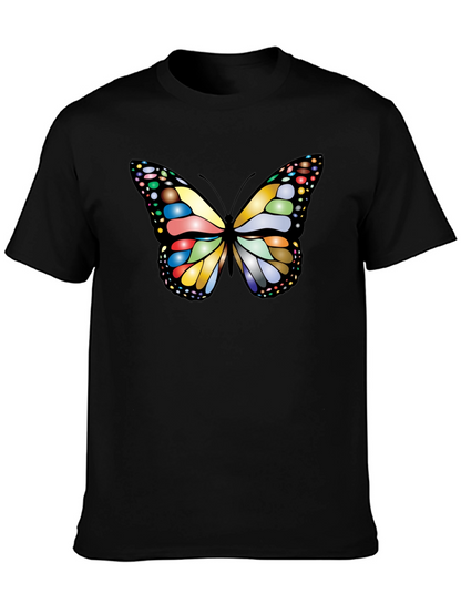 Butterfly Graphic Tee - Black Cotton T-Shirt
