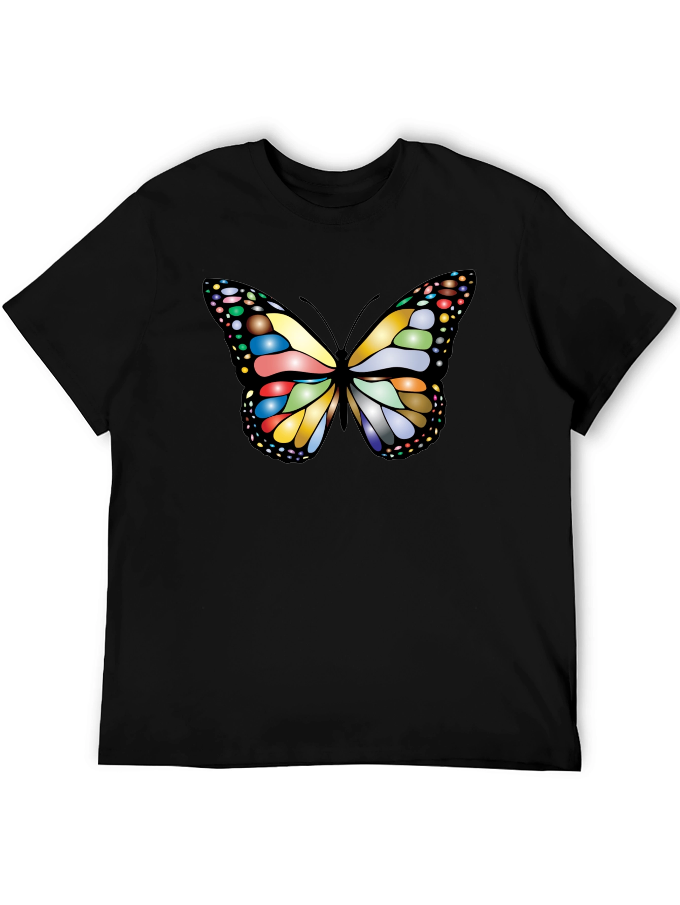 Butterfly Graphic Tee - Black Cotton T-Shirt