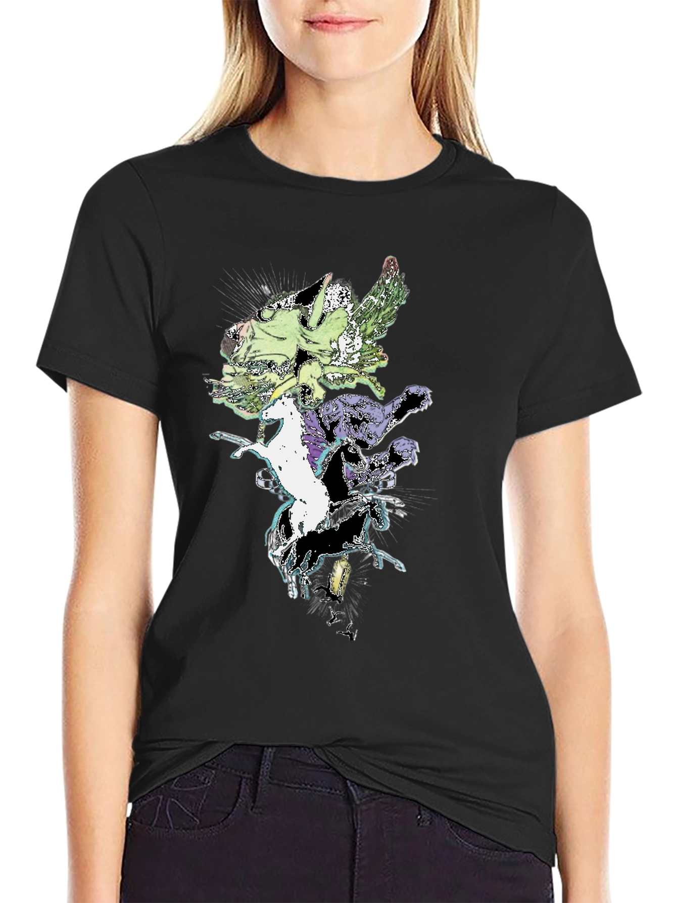 Fantasy Creature T-Shirt - Black Cotton Tee