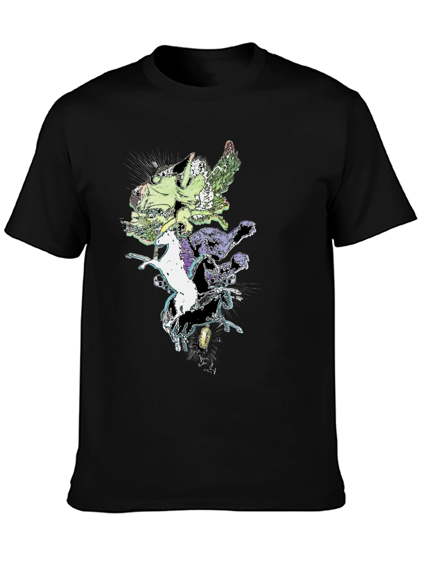 Fantasy Creature T-Shirt - Black Cotton Tee