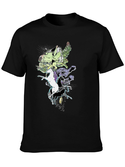 Fantasy Creature T-Shirt - Black Cotton Tee