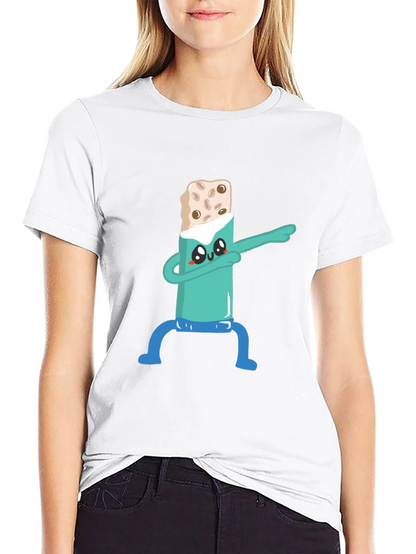 Dabbing Burrito T-Shirt - Funny Cartoon Tee