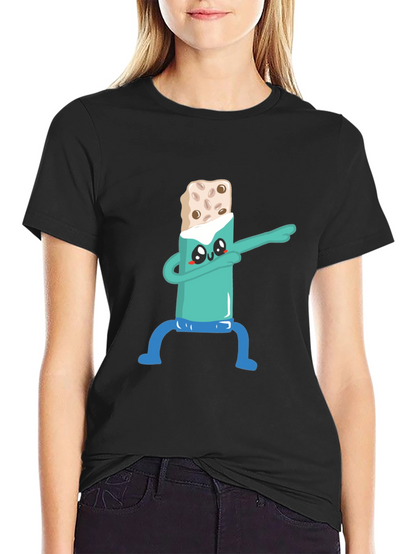 Dabbing Burrito T-Shirt - Funny Cartoon Tee