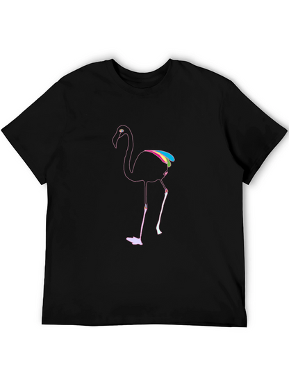 Mens Black Flamingo Graphic T-Shirt