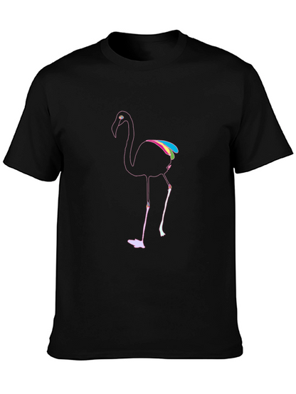 Mens Black Flamingo Graphic T-Shirt