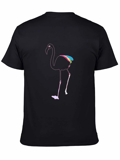 Mens Black Flamingo Graphic T-Shirt