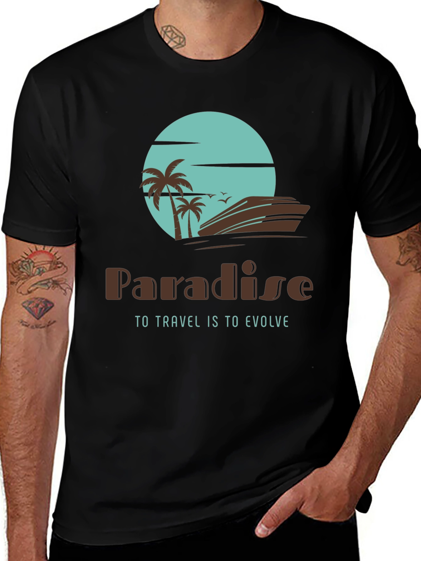 Paradise Travel T-Shirt - Island Getaway Design