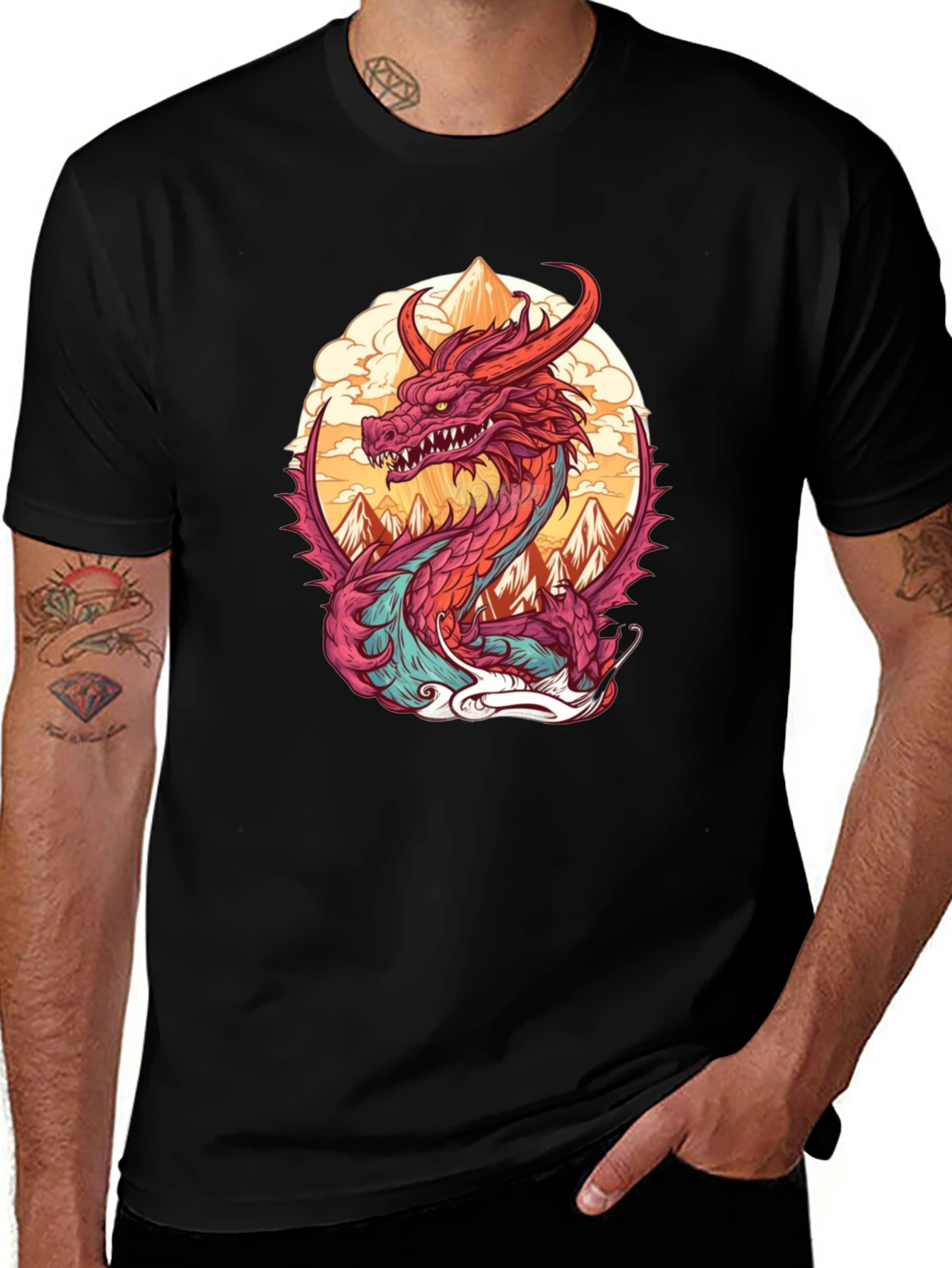 Dragon Graphic Tee - Stylish Cotton Blend Shirt