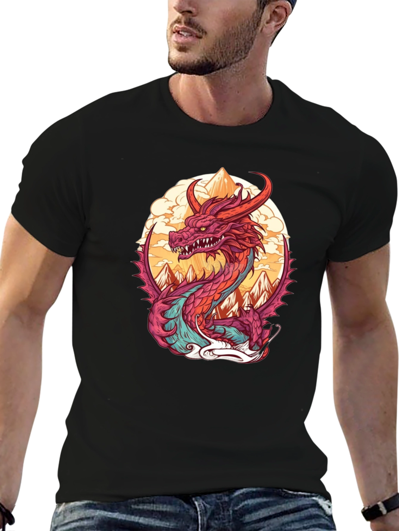 Dragon Graphic Tee - Stylish Cotton Blend Shirt