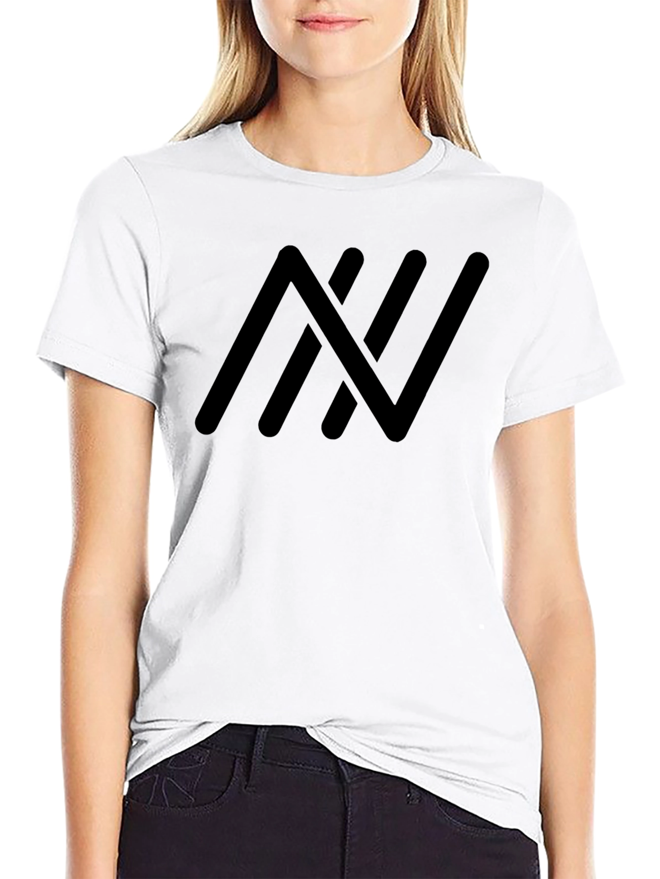 Modern Black Tee with Abstract Graphic Print