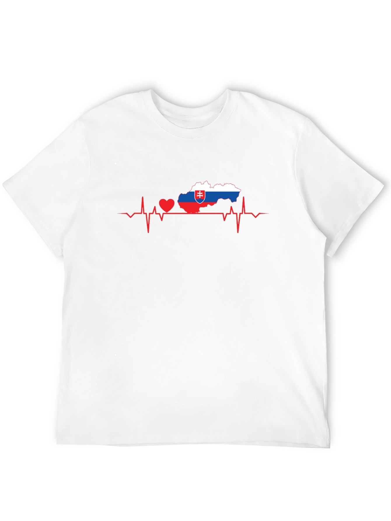 Slovakia Heartbeat Map T-Shirt - Black