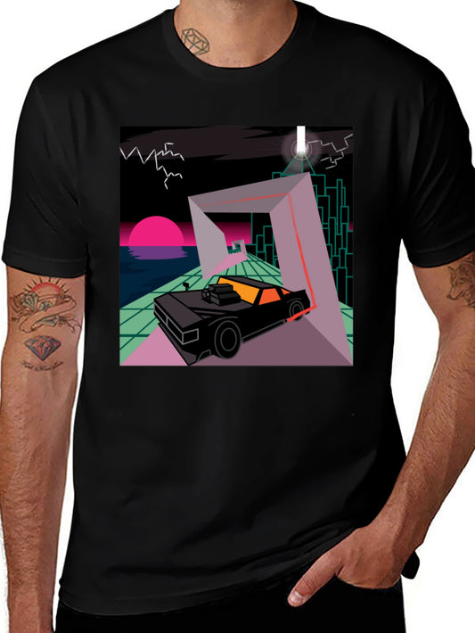 Retro Wave Car T-Shirt - Synthwave Design