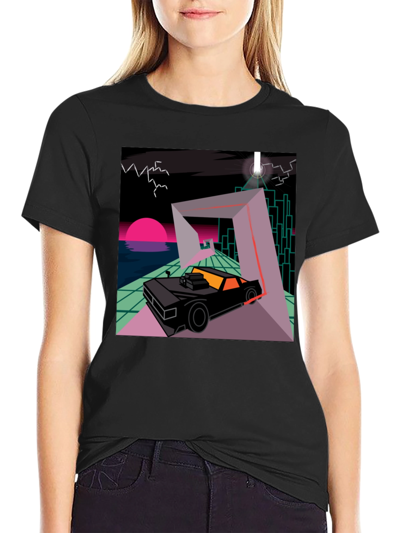 Retro Wave Car T-Shirt - Synthwave Design