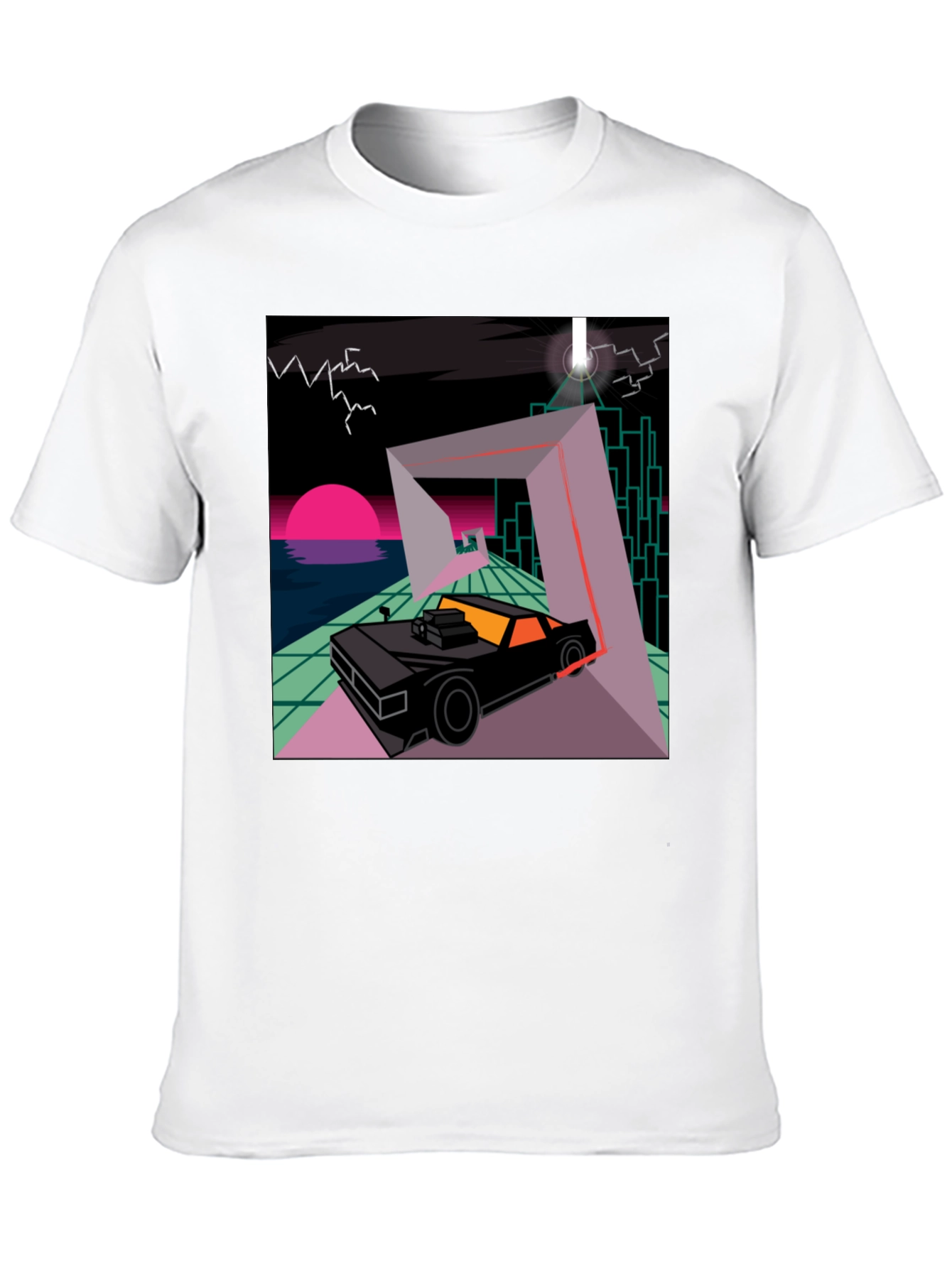 Retro Wave Car T-Shirt - Synthwave Design