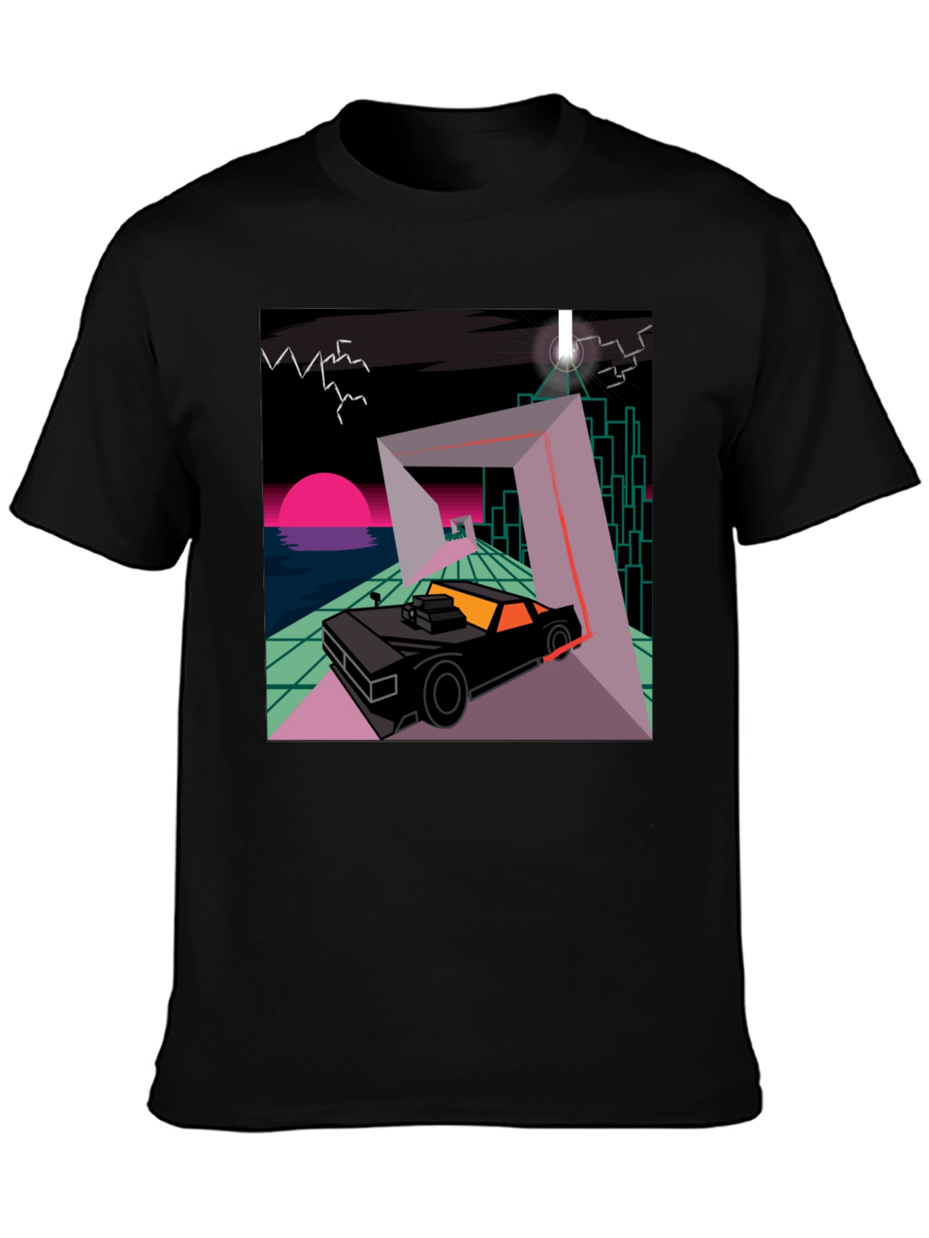 Retro Wave Car T-Shirt - Synthwave Design