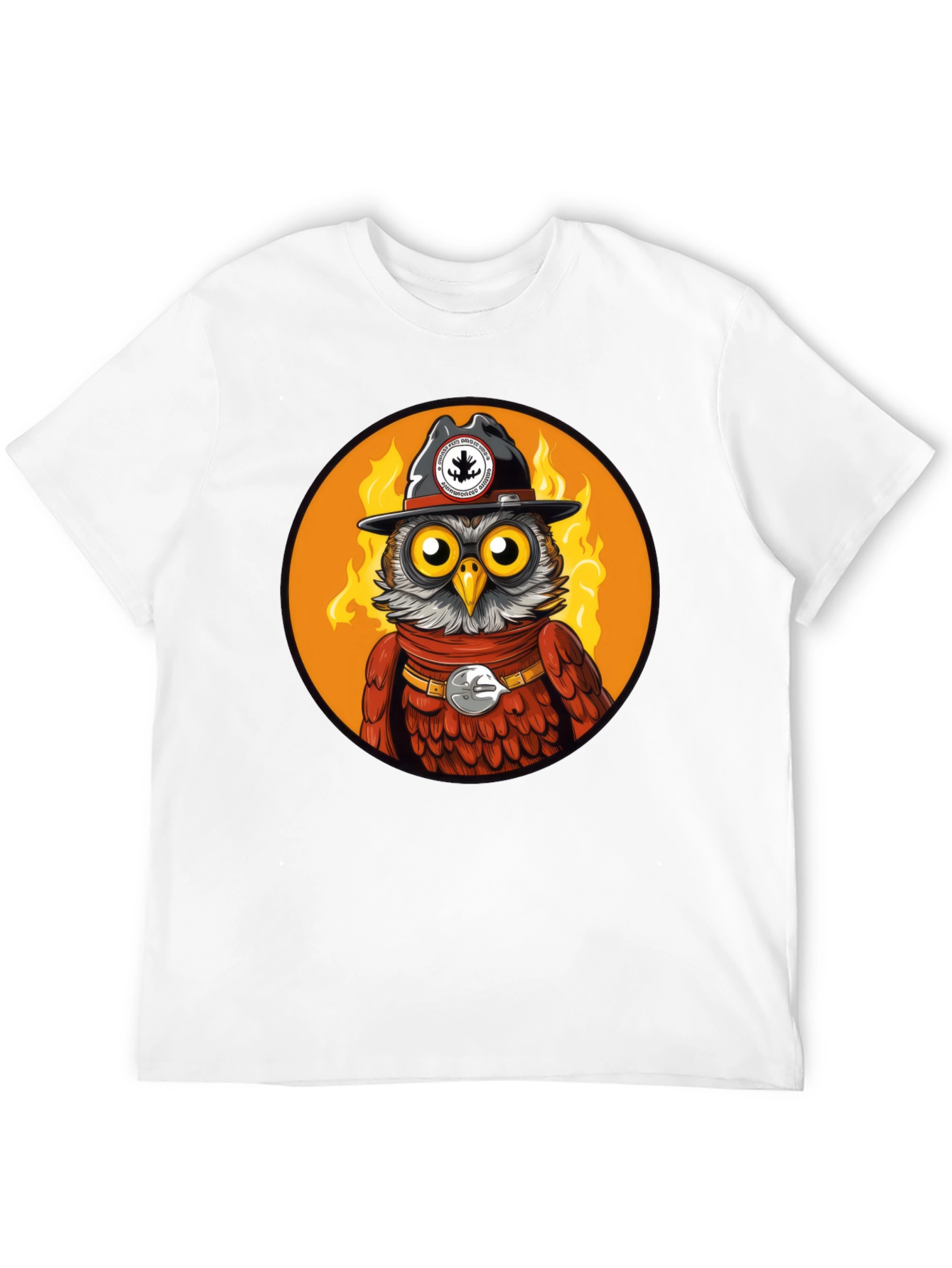 Owl Sheriff T-Shirt - Black Cotton Graphic Tee