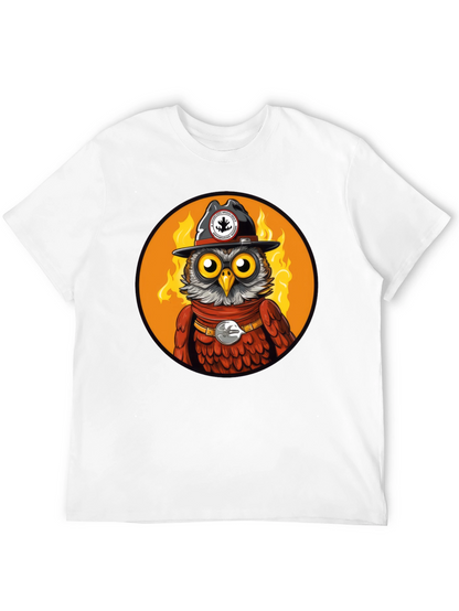 Owl Sheriff T-Shirt - Black Cotton Graphic Tee