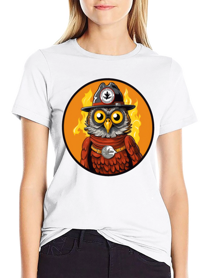 Owl Sheriff T-Shirt - Black Cotton Graphic Tee