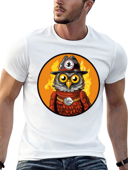 Owl Sheriff T-Shirt - Black Cotton Graphic Tee