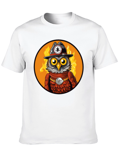Owl Sheriff T-Shirt - Black Cotton Graphic Tee