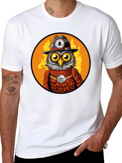 Owl Sheriff T-Shirt - Black Cotton Graphic Tee