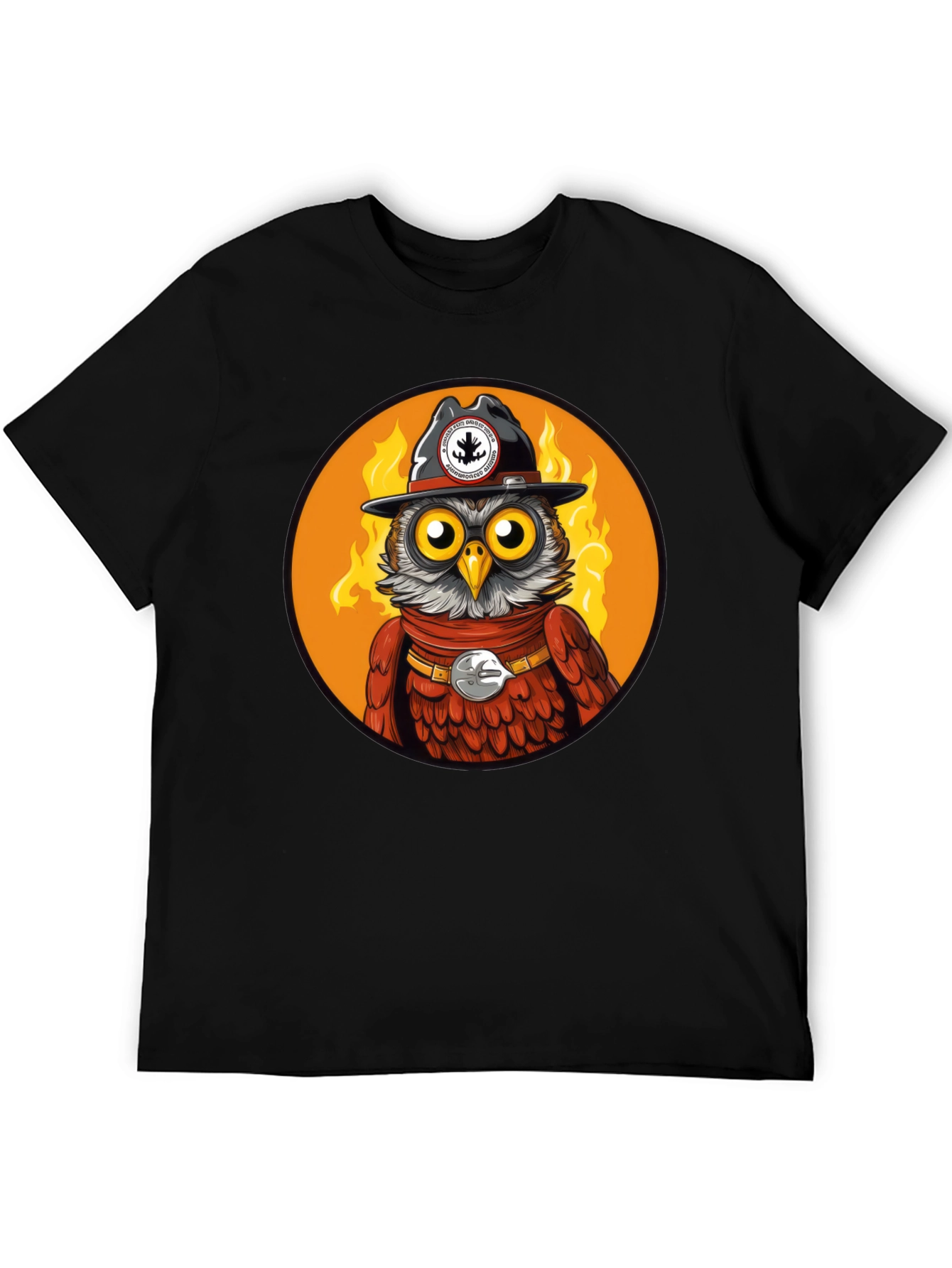 Owl Sheriff T-Shirt - Black Cotton Graphic Tee