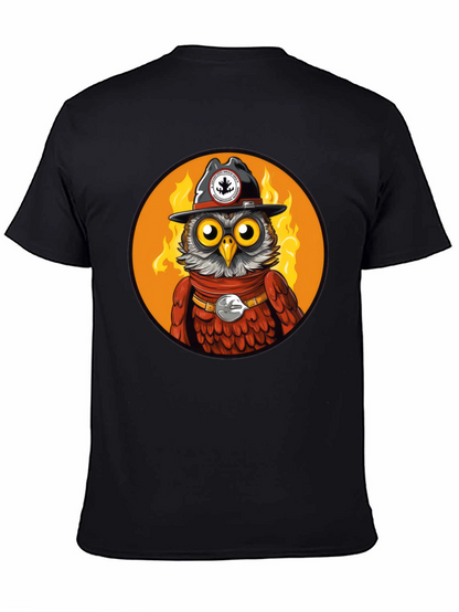 Owl Sheriff T-Shirt - Black Cotton Graphic Tee