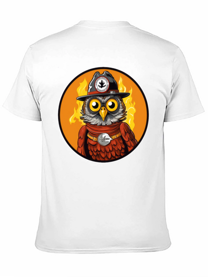 Owl Sheriff T-Shirt - Black Cotton Graphic Tee