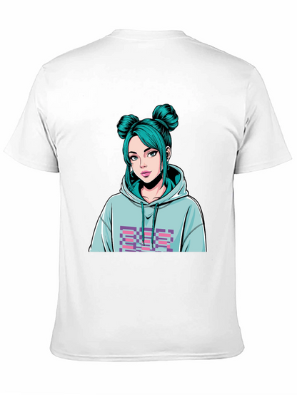 Anime Girl Graphic Black T-Shirt