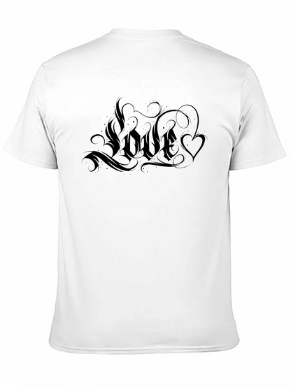 Love Graphic Tee - Black Crew Neck Casual Shirt