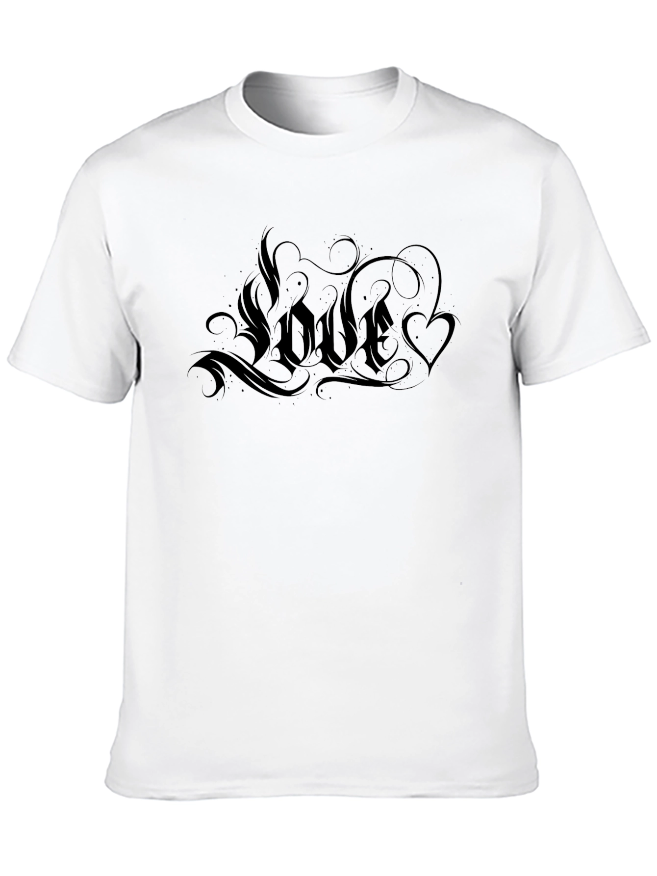Love Graphic Tee - Black Crew Neck Casual Shirt