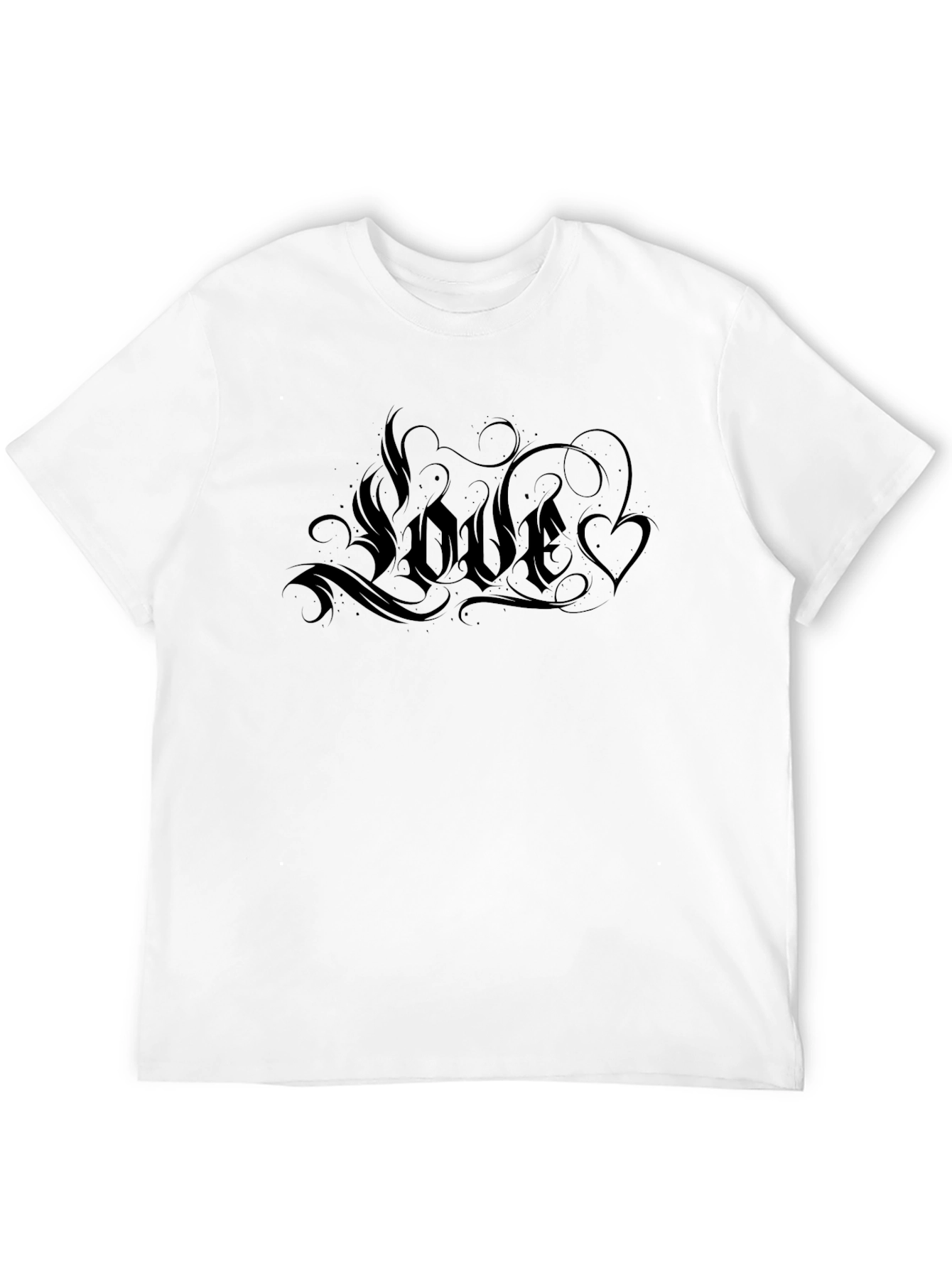 Love Graphic Tee - Black Crew Neck Casual Shirt