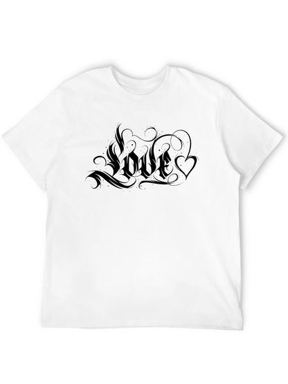Love Graphic Tee - Black Crew Neck Casual Shirt