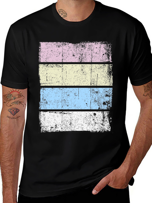 Retro Striped T-Shirt - Distressed Design